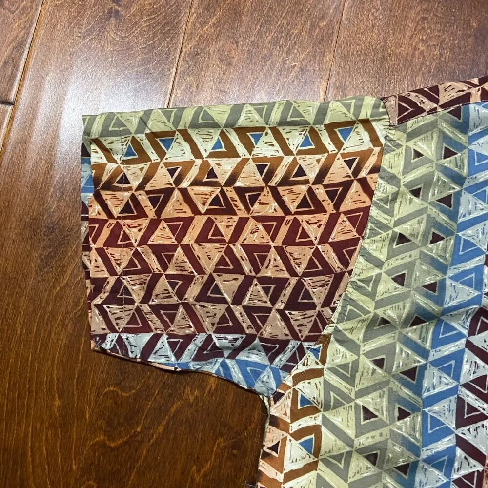 Marc Edwards Vintage Geometric Multicolored Button Front Rayon Shirt Men's Large - Picture 4 of 8